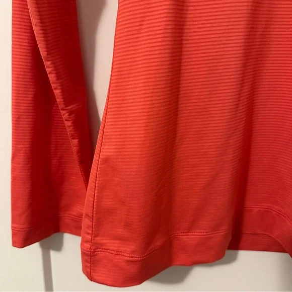 Nike Coral Pink Striped Long Sleeve Golf Polo Size XS Women’s - Picture 3 of 9